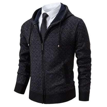 Herren Jacke Modern Wabenmuster Kapuze Trendy
