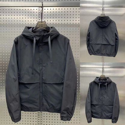 Herren Freizeitjacke mit Kapuzen Kragen und Taschen Sportlich Modern - BerlinGlamour