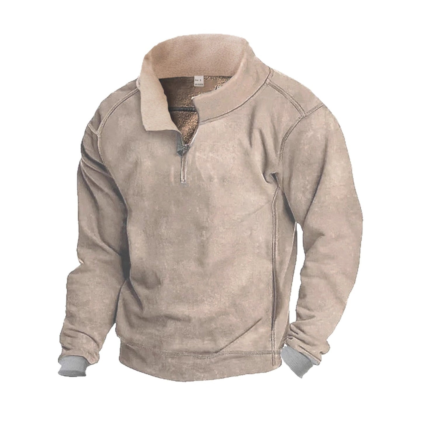 Herren Fleece Sweatshirt Stehkragen Warm Modern