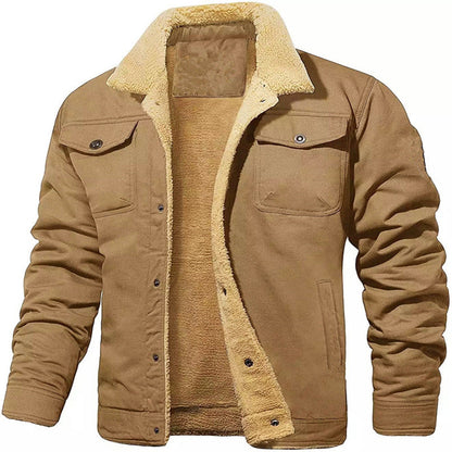 Herren Winterjacke Weich Teddyfutter Warm