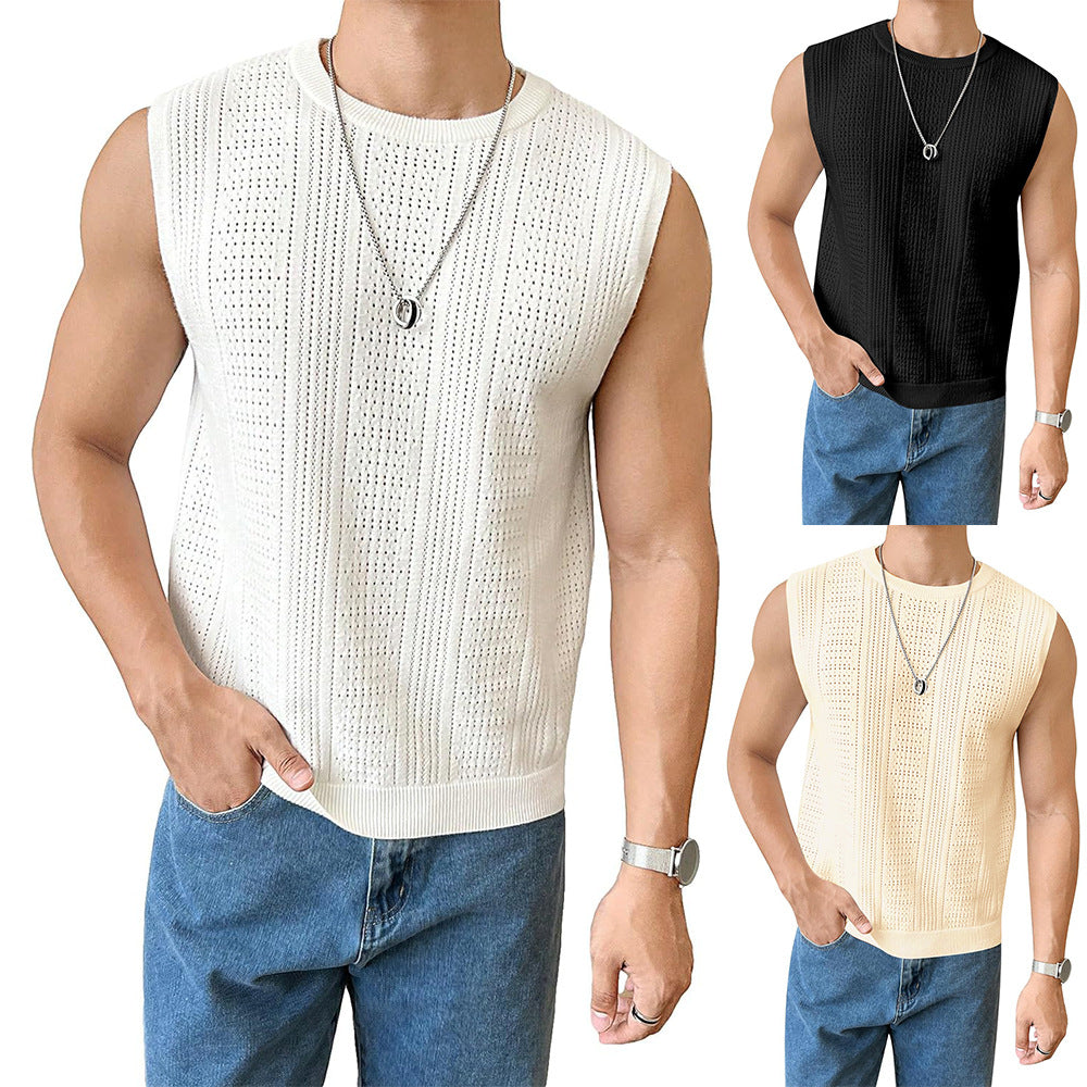 Herren Strickpullover Luftig Lochmuster Modern - BerlinGlamour