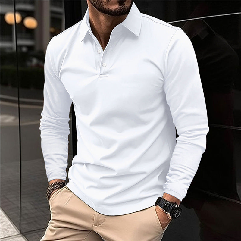 Herren Poloshirt Langarm Modern Kragen Baumwolle Qualität