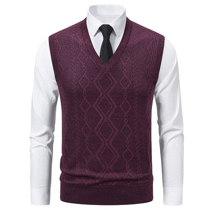 Herren Strickpullover V-Ausschnitt Struktur_optimiert