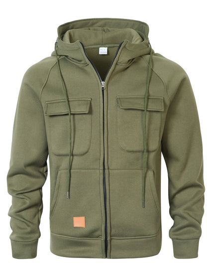 Herren Kapuzenjacke Modern mit Taschen und schmalem Schnitt