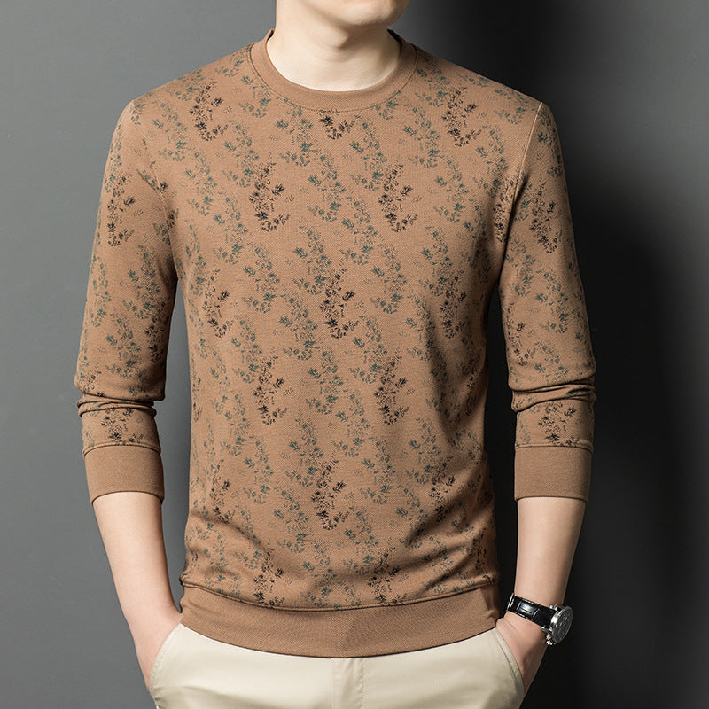 Herren Langarmshirt Floralmuster Hochwertig Elegant - BerlinGlamour