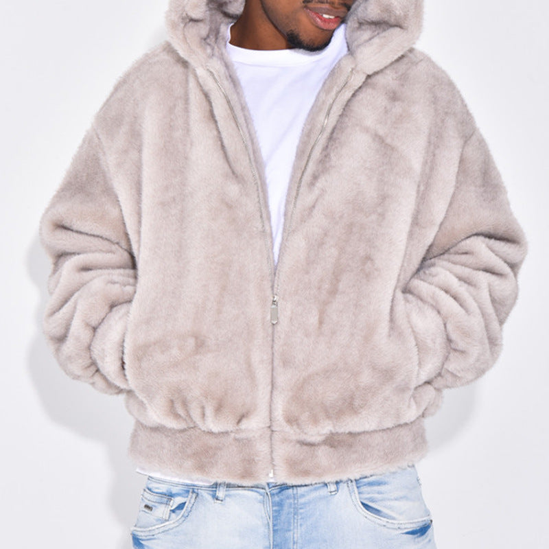 Herren Fleecejacke mit Kapuze Kuschelig Warm