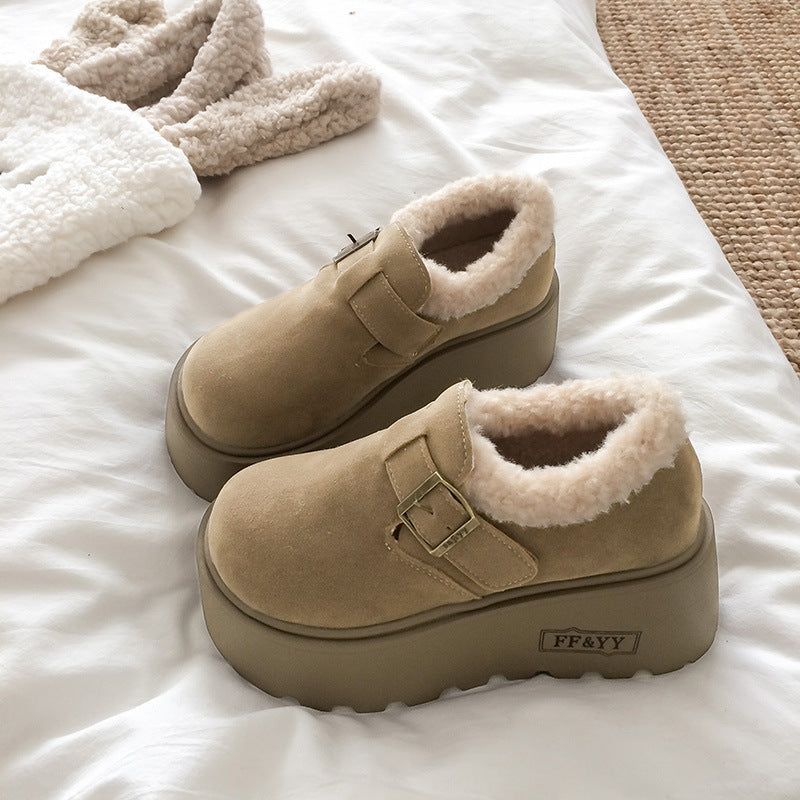 Damen Clogs Warm Kunstfell Riemen Modisch