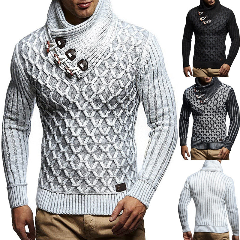 Herren Strickpullover Wellenmuster Trendig Modern - BerlinGlamour