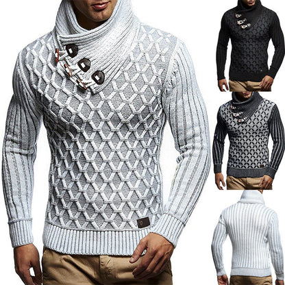Herren Strickpullover Wellenmuster Trendig Modern - BerlinGlamour