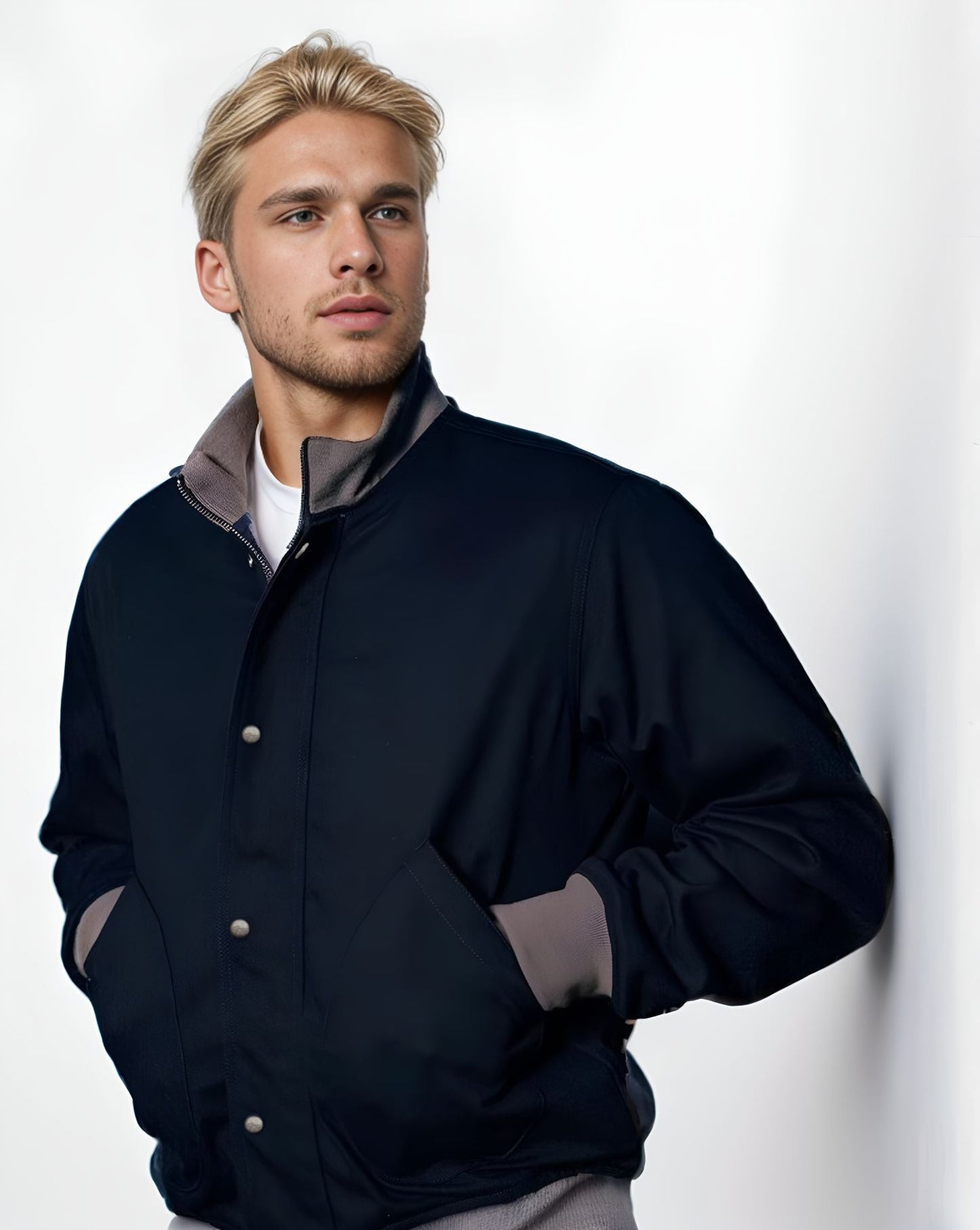 Herren Freizeitjacke Modern mit Taschen und Standkragen