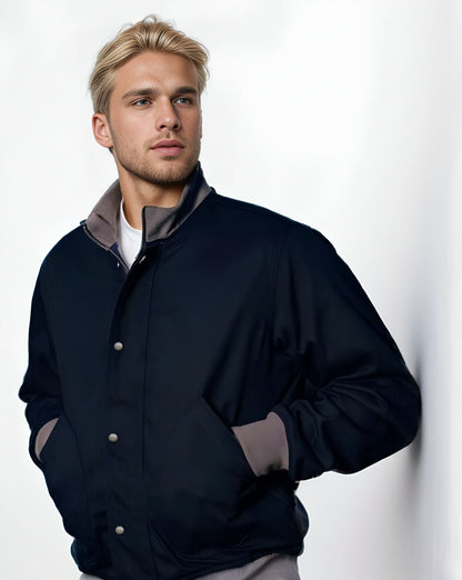 Herren Freizeitjacke Modern mit Taschen und Standkragen