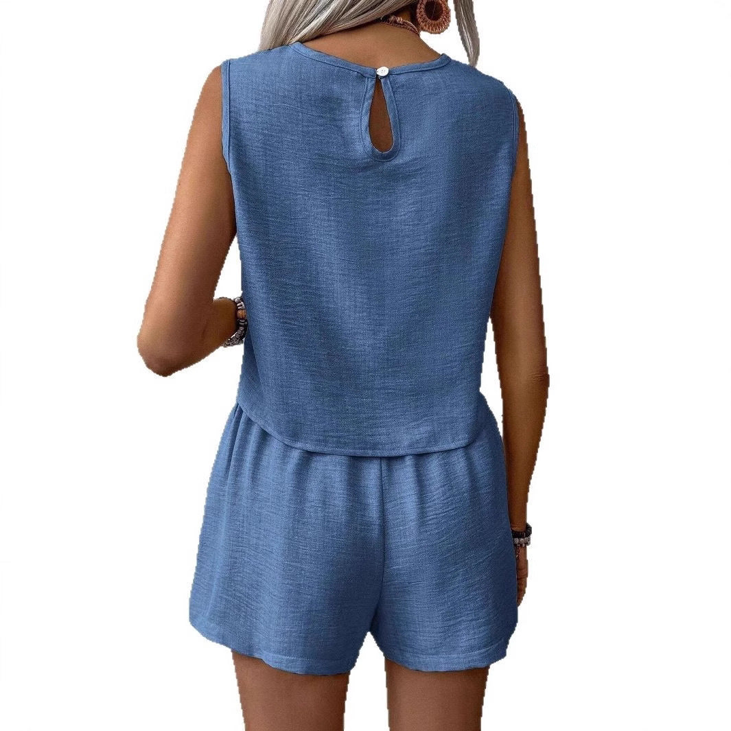 Damen Shorts-Set Leicht Baumwolle Sommer