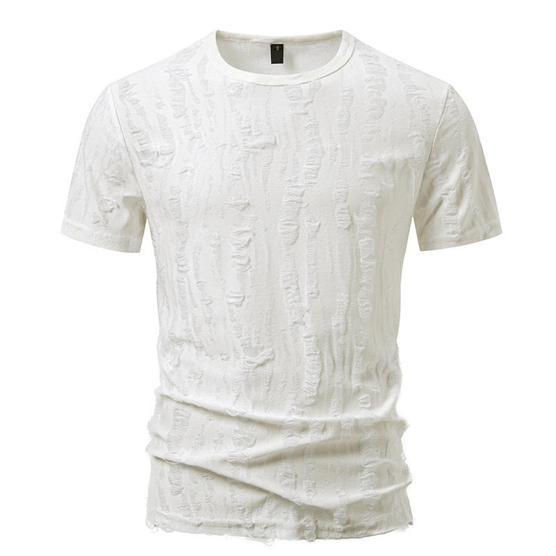 Herren T-Shirt Rundhalsausschnitt Modern Strukturiert