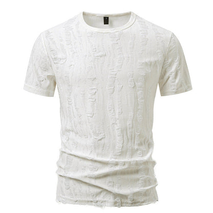 Herren T-Shirt Rundhalsausschnitt Modern Strukturiert