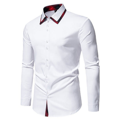 Herren Langarmhemd Elegantes Moderne Kontrast DETAILS