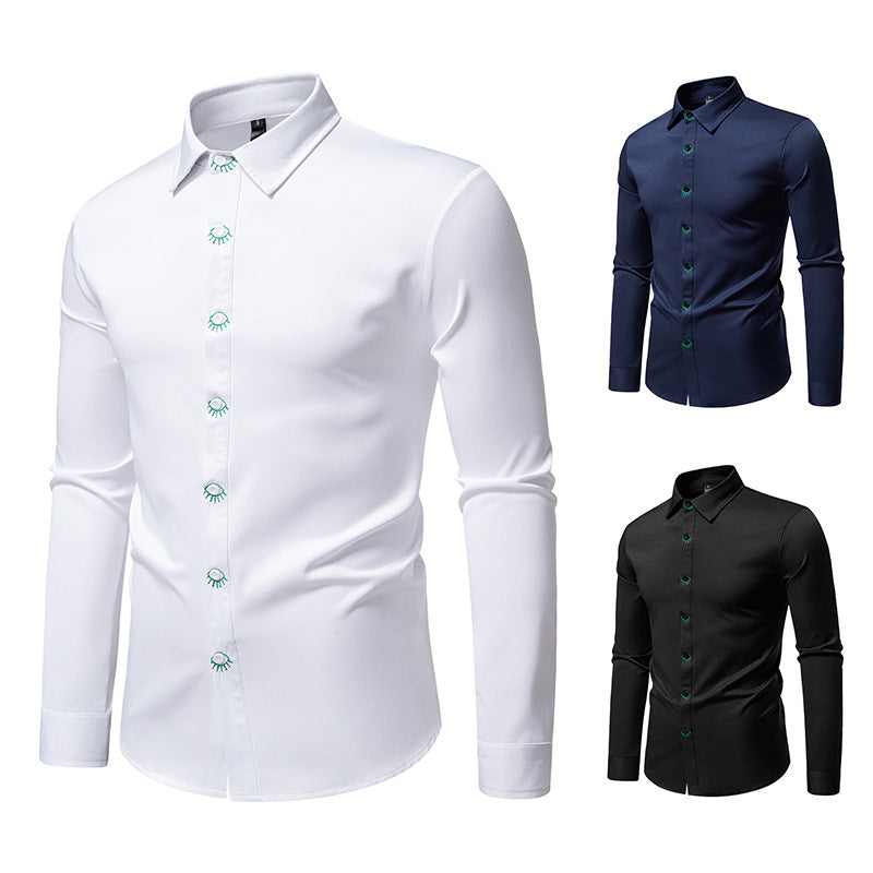 Herren Hemd Elegantes Design mit Stickerei Berlin Style