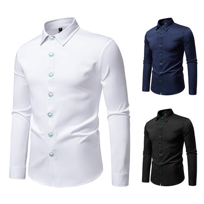 Herren Hemd Elegantes Design mit Stickerei Berlin Style