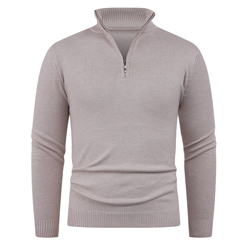 Herren Strickpullover Hochkragen Reißverschluss Warm