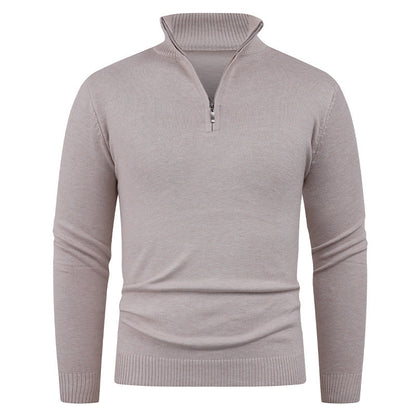 Herren Strickpullover Hochkragen Reißverschluss Warm