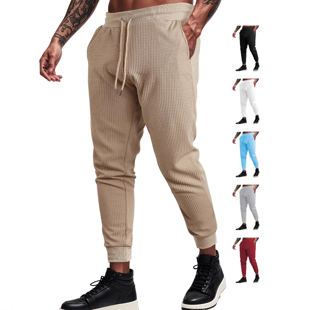 Bequeme Jogginghose Herren Waffelstruktur Grau Komfort - BerlinGlamour