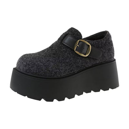 Damen Plattform-Pantoletten Hoch Bequem Schnalle Schuhe