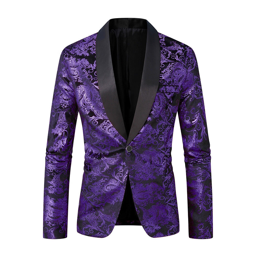Herren Blazer Elegant Pailletten Muster Modern
