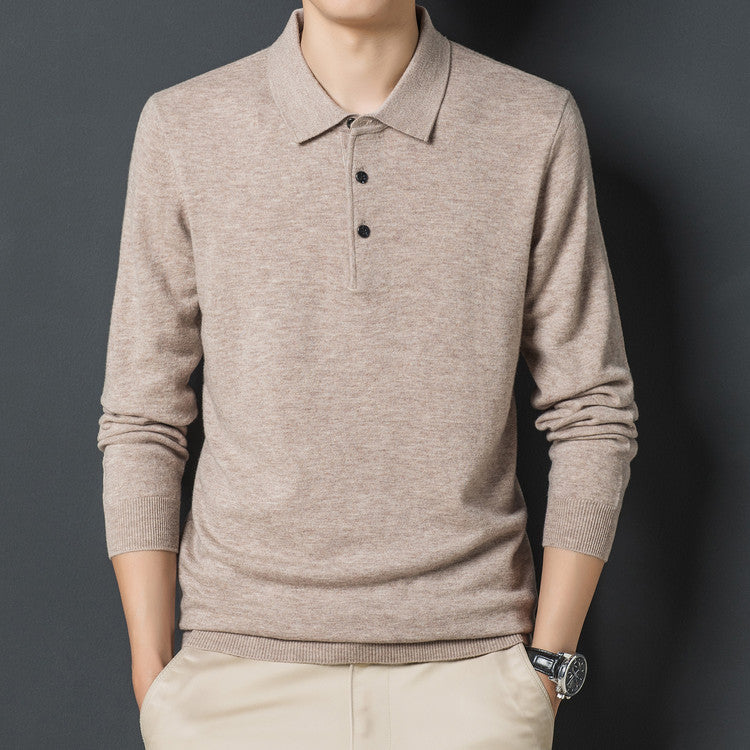 Eleganter Herren Strickpullover Polokragen Modern