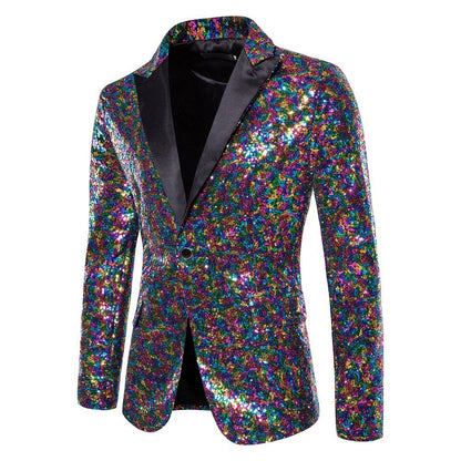 Herren Blazer Glitzer Pailletten Elegant