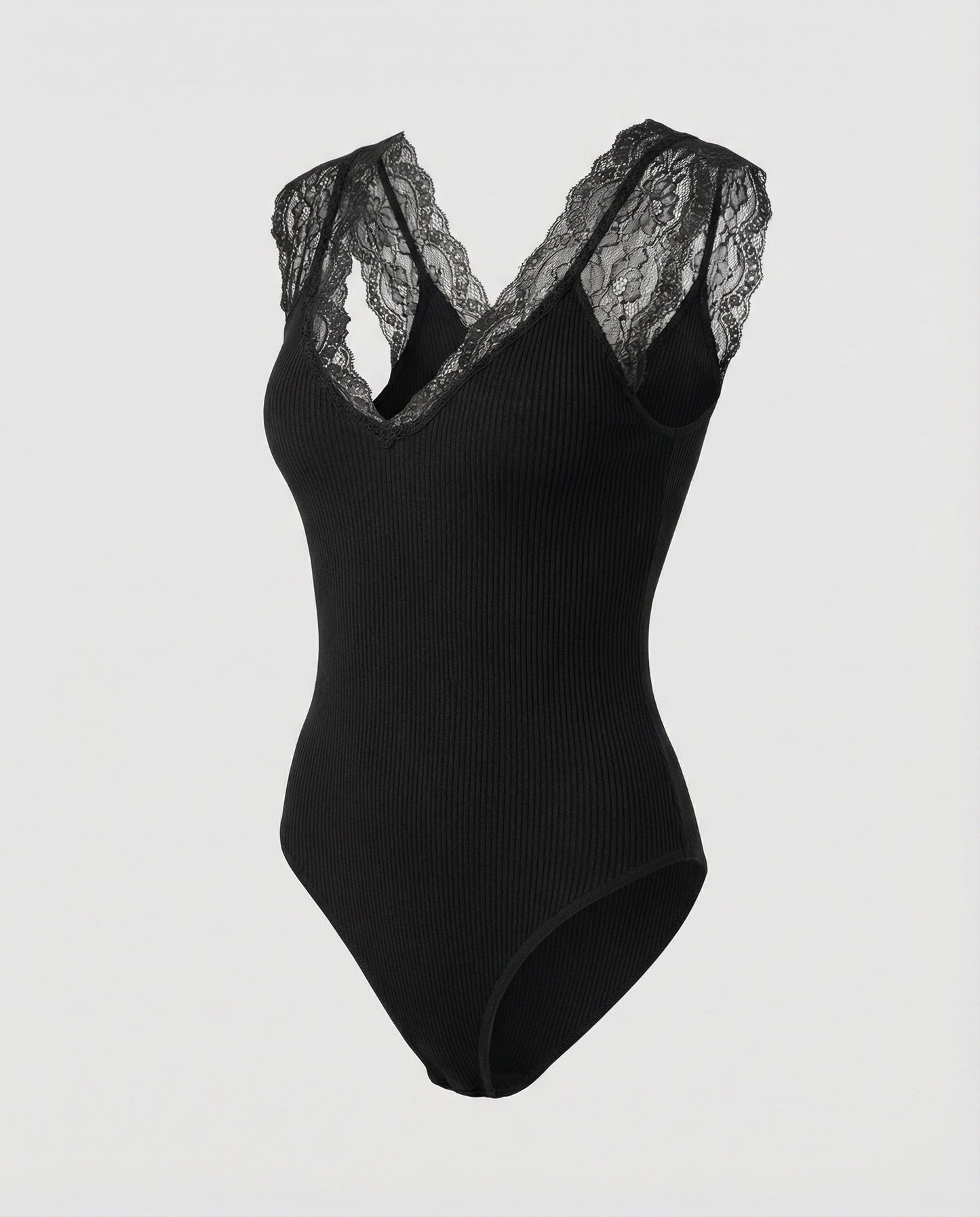 Damen Body mit Spitze und V-Ausschnitt
