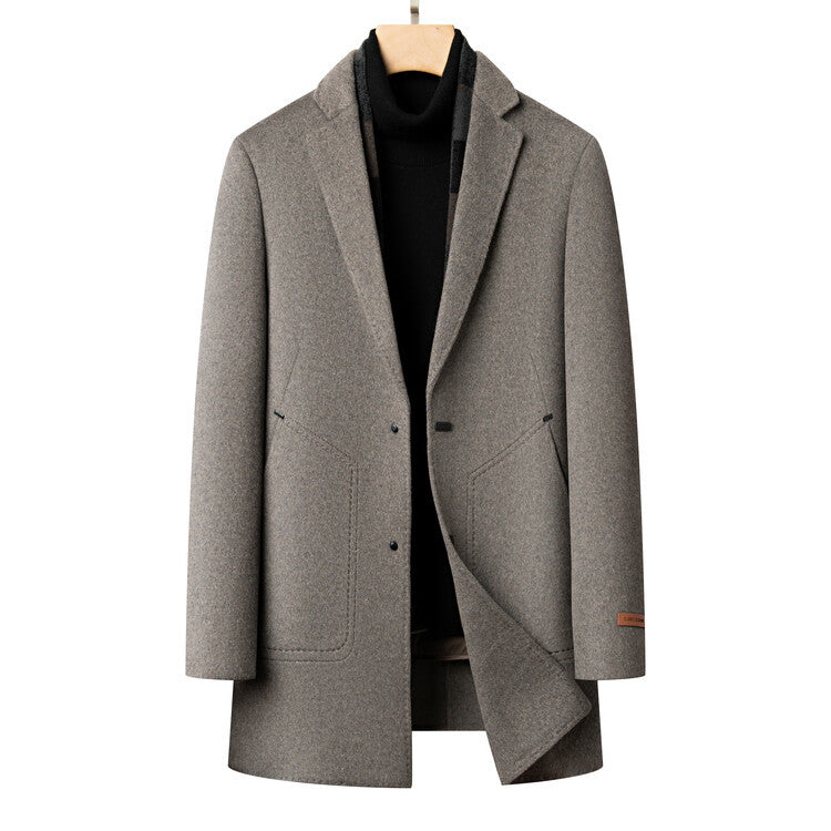 Eleganter Herren Übermantel Modern Schwarz