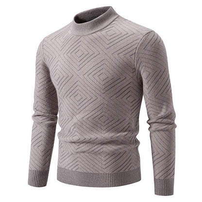 Eleganter Herrenpullover Strukturmuster Modern