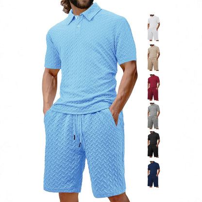 Herren Polo- und Shorts-Set Modern Strukturiert