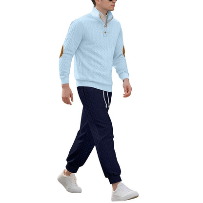 Herren Strickanzug Eleganter Kragen Modern