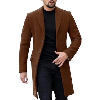 Herren Wollmantel Modern Elegant mit Taschen