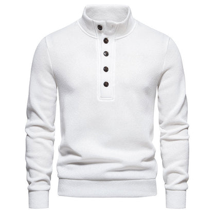 Herren Fleece Pullover Stehkragen mit Taschen Warm