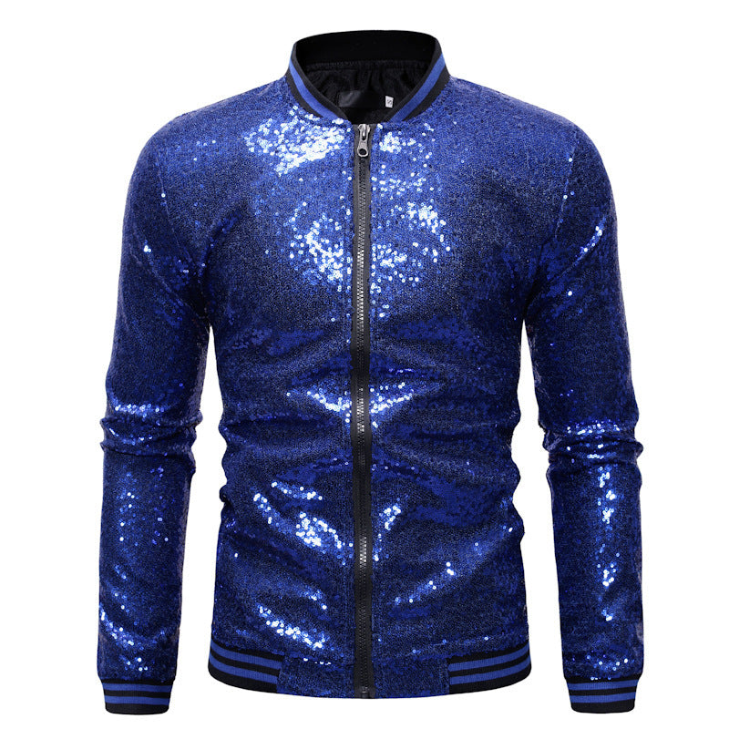 Herren Sportjacke Glitzernd mit Reißverschluss Elastisch