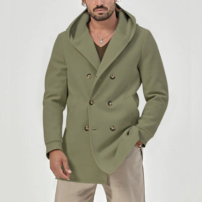 Herren Mantel Gefüttert Stilvolle Winterjacke