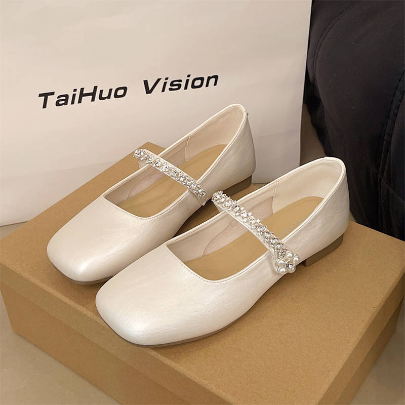 Damen Ballerinas Elegante Mary Jane Schuhe Komfort Innensohle