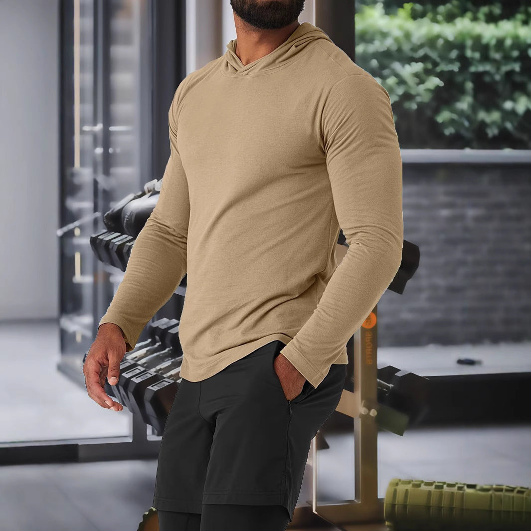 Herren Funktionsoberteil Langarm Kapuzenpullover Atmungsaktiv Sportlich
