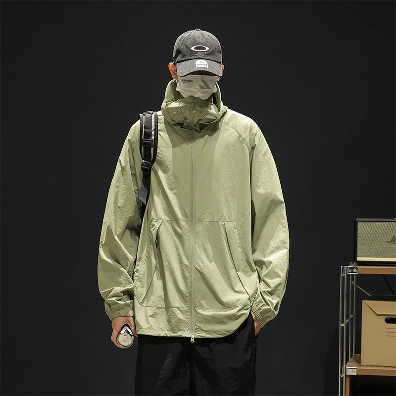 Herren Freizeitjacke Leicht Atmungsaktiv Kapuzenjacke Sportlich