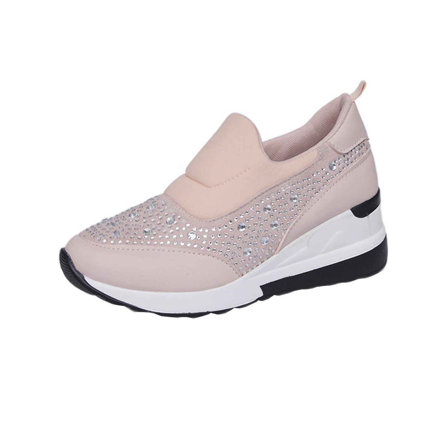 Damen Sneaker Sportlich Glitzernde Strasssteinchen