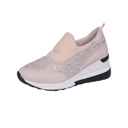 Damen Sneaker Sportlich Glitzernde Strasssteinchen