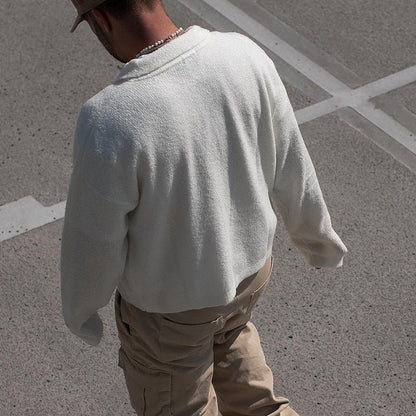 Herren Strickjacke Lässig Strukturiert Mit Knöpfen
