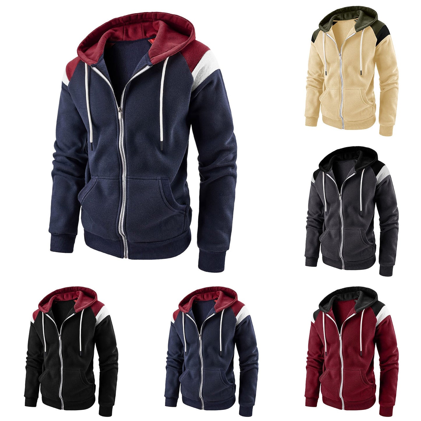 Herren Kapuzenzipper Sportlich Modern
