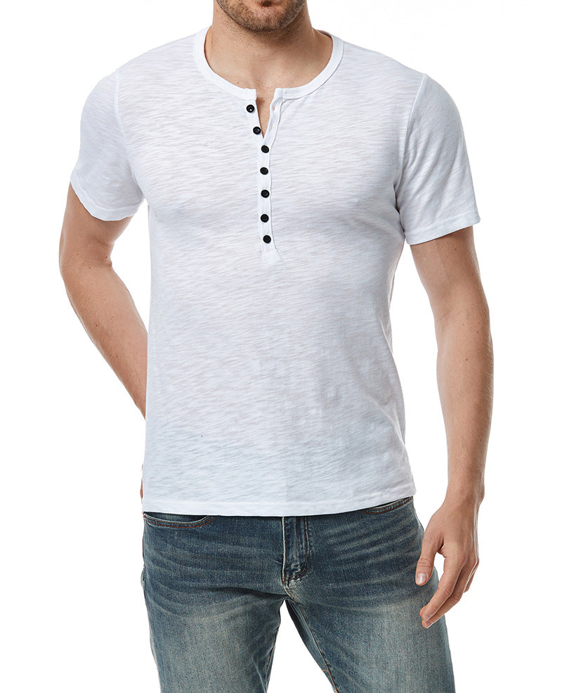 Herren Kurzarm Hemd Modern Slim Fit mit Knöpfen