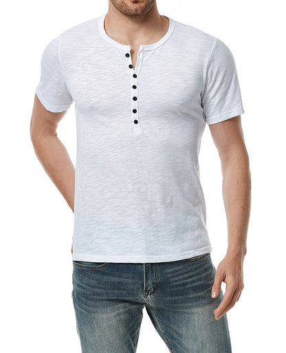 Herren Kurzarm Hemd Modern Slim Fit mit Knöpfen
