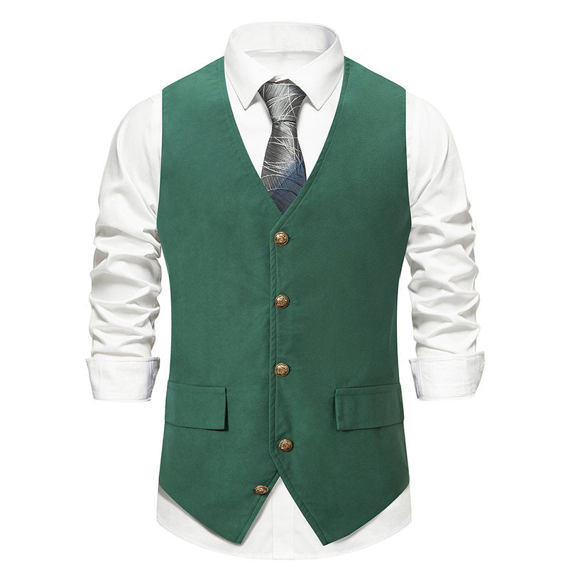 Herren Anzugweste Elegant Slim Fit mit Taschen