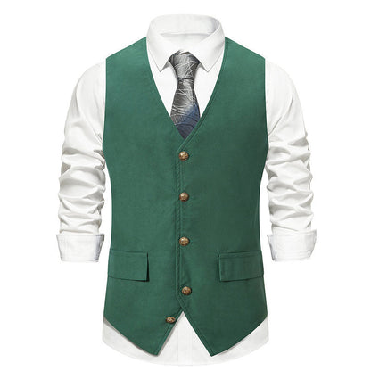 Herren Anzugweste Elegant Slim Fit mit Taschen
