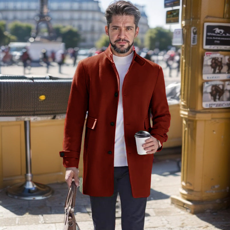 Herren Freizeitmantel Modern mit Taschen Elegant Schnitt