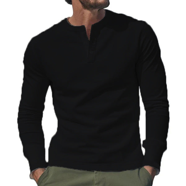 Herren Langarmshirt Henley T-Shirt Modern Berlin